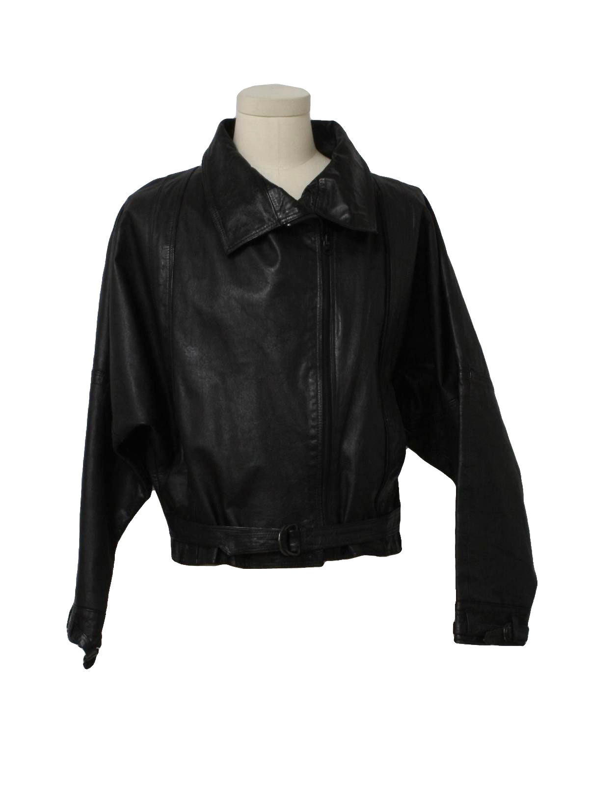 Vintage Size Label 1980s Leather Jacket: 80s -Size Label- Mens black ...