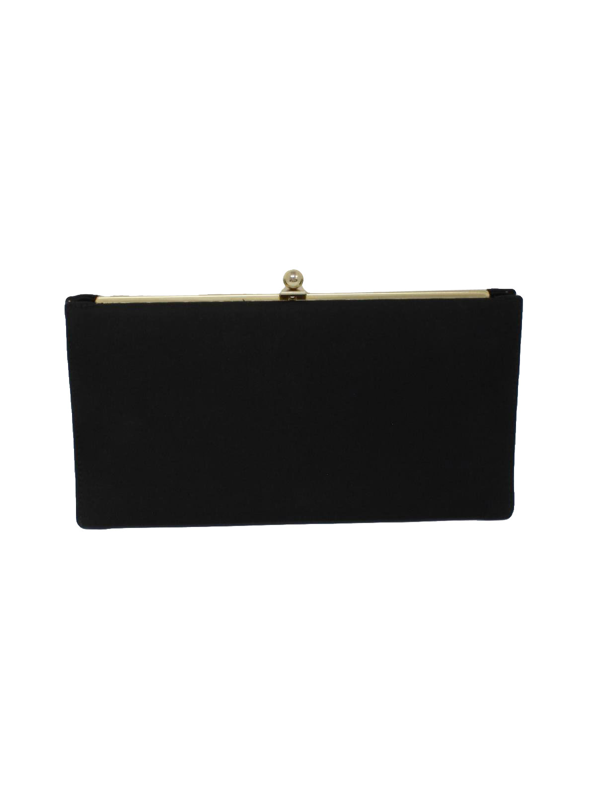 Sixties Vintage Purse: 60s -No Label- Womens black fabric satin matte ...