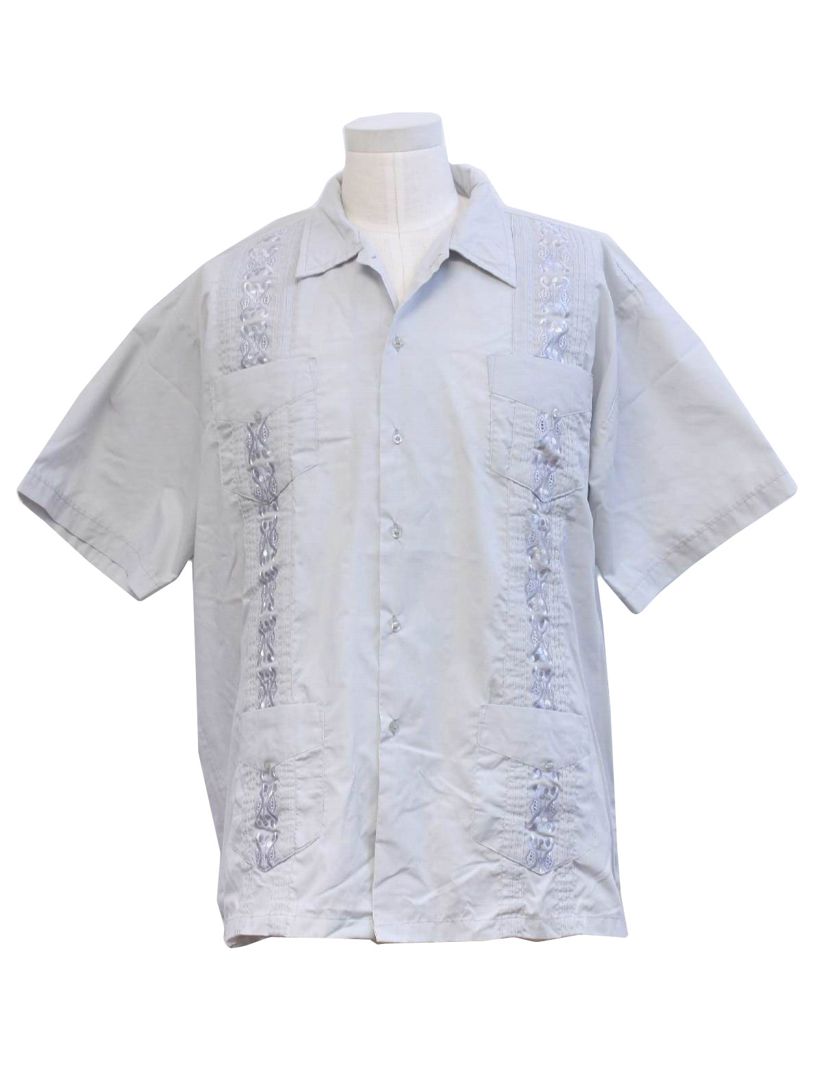 Retro Eighties Guayabera Shirt: 80s -Gianni/Vialli- Mens dove grey ...