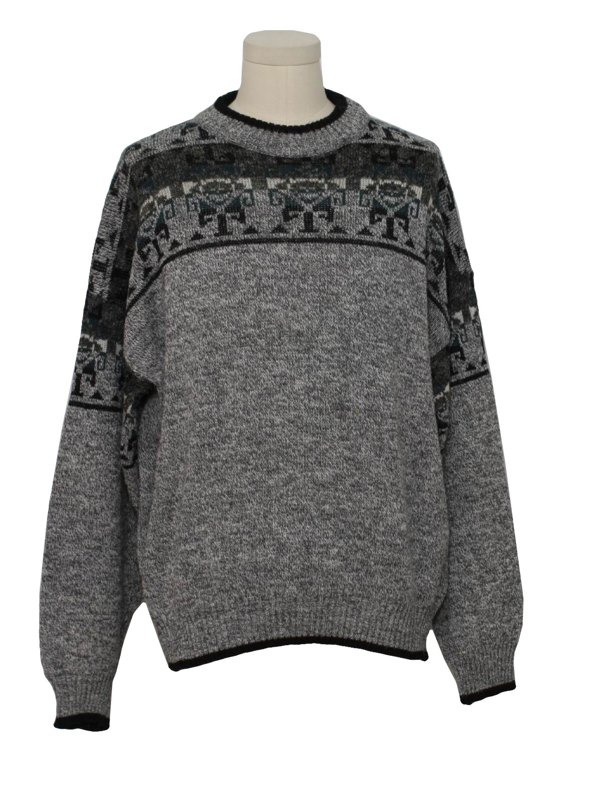 90s Retro Sweater: 90s -Kennington- Mens acrylic, wool, and rayon knit ...