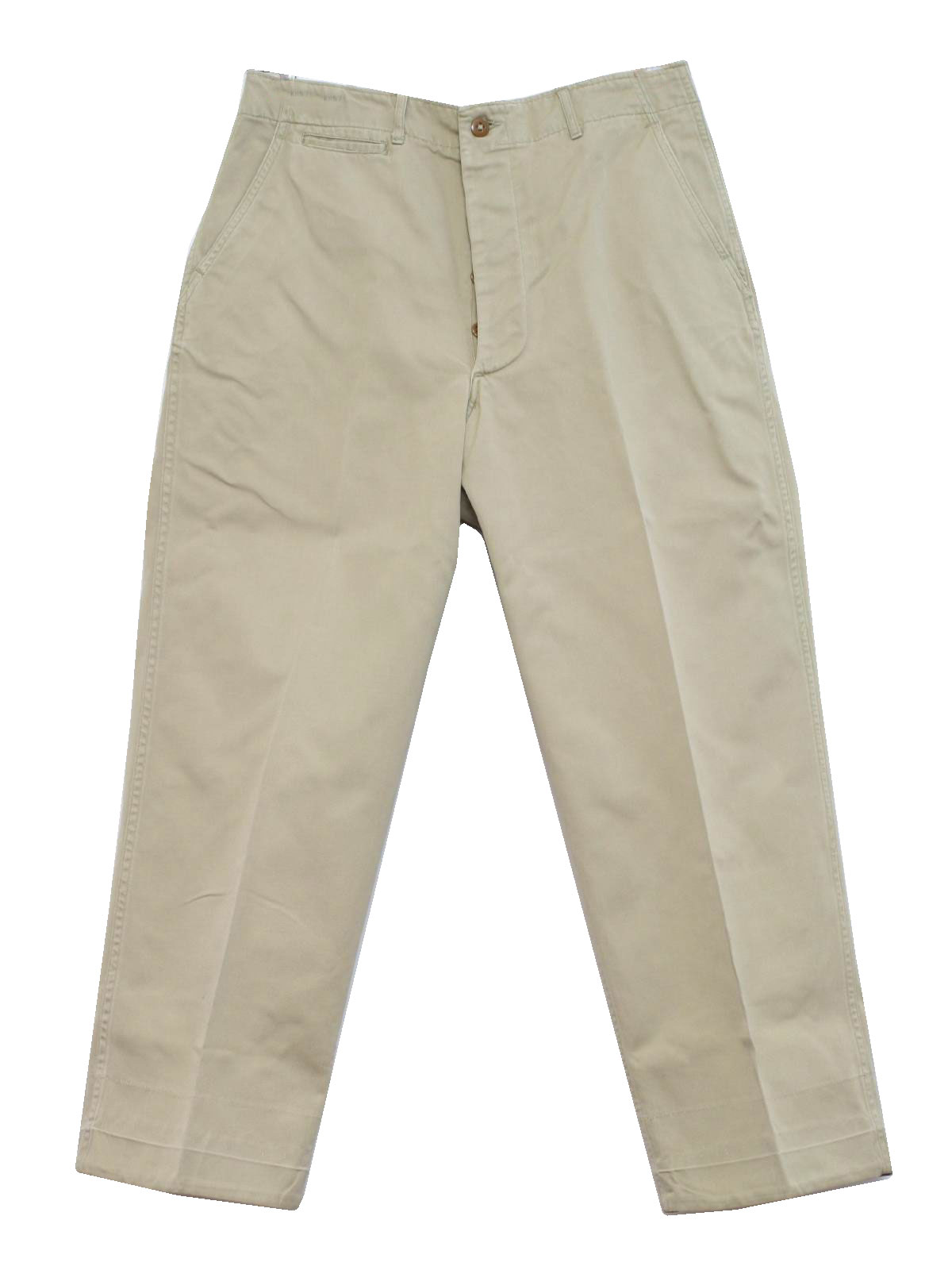 1940's Retro Pants: 40s -No Label- Mens tan cotton twill WWII era ...