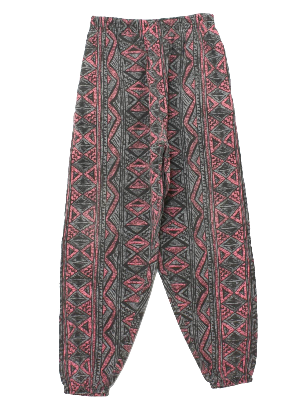 80's Vintage Pants: 80s -Baja Mexico- Mens black, grey and hot pink ...