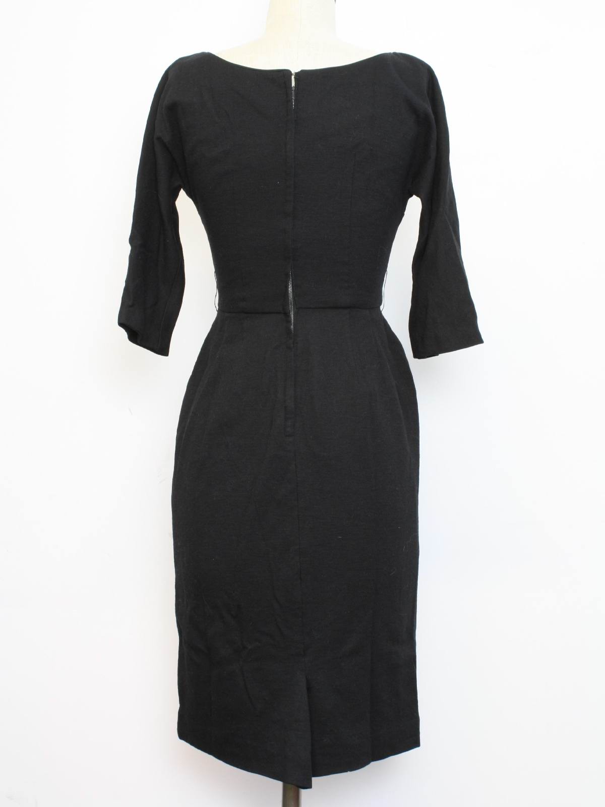 Vintage Carol Craig Cocktail Wiggle on sale Dress 1950s Black Tassels