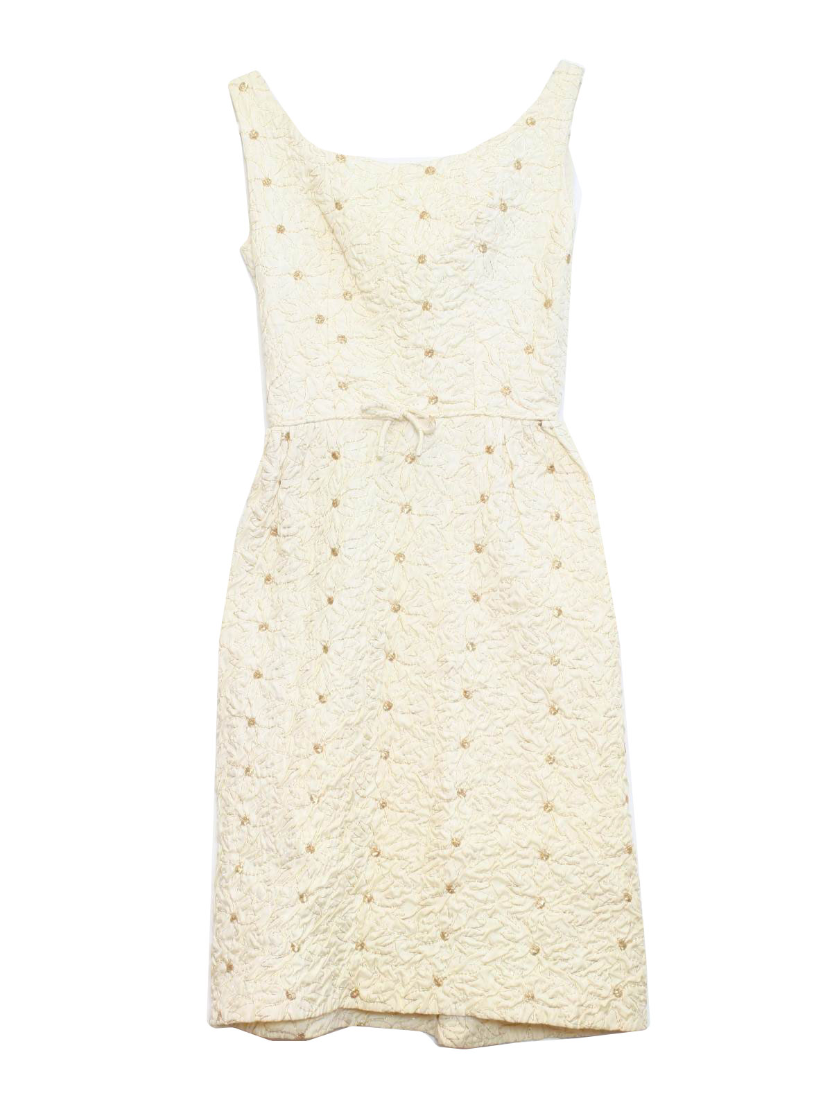 Retro 1960s Cocktail Dress: 60s -Prestige Juniors- Womens cream nylon ...