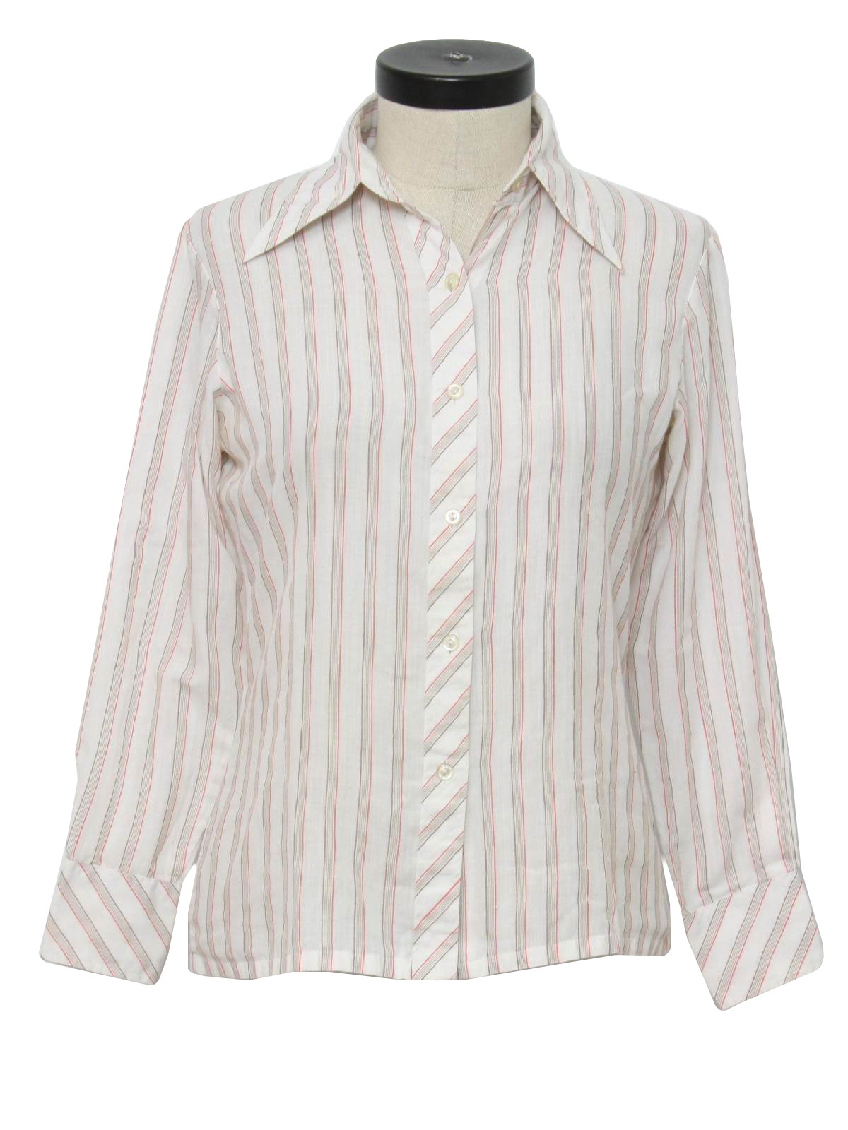 70s Shirt (Missing Label): 70s -Missing Label- Womens white, red and ...