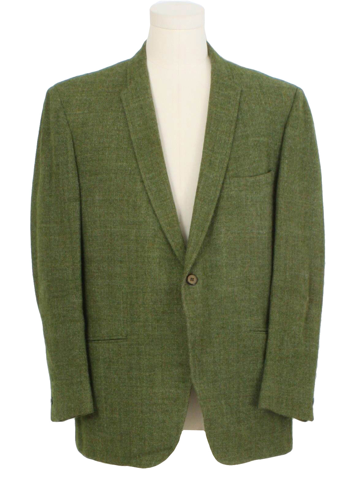 Retro 60's Jacket: 60s -Clubman- Mens olive green heather wool hopsack ...