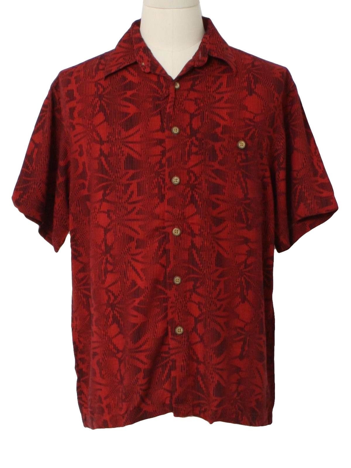 Vintage 1980's Shirt: 80s -Ron Chereskin- Mens designer red background ...