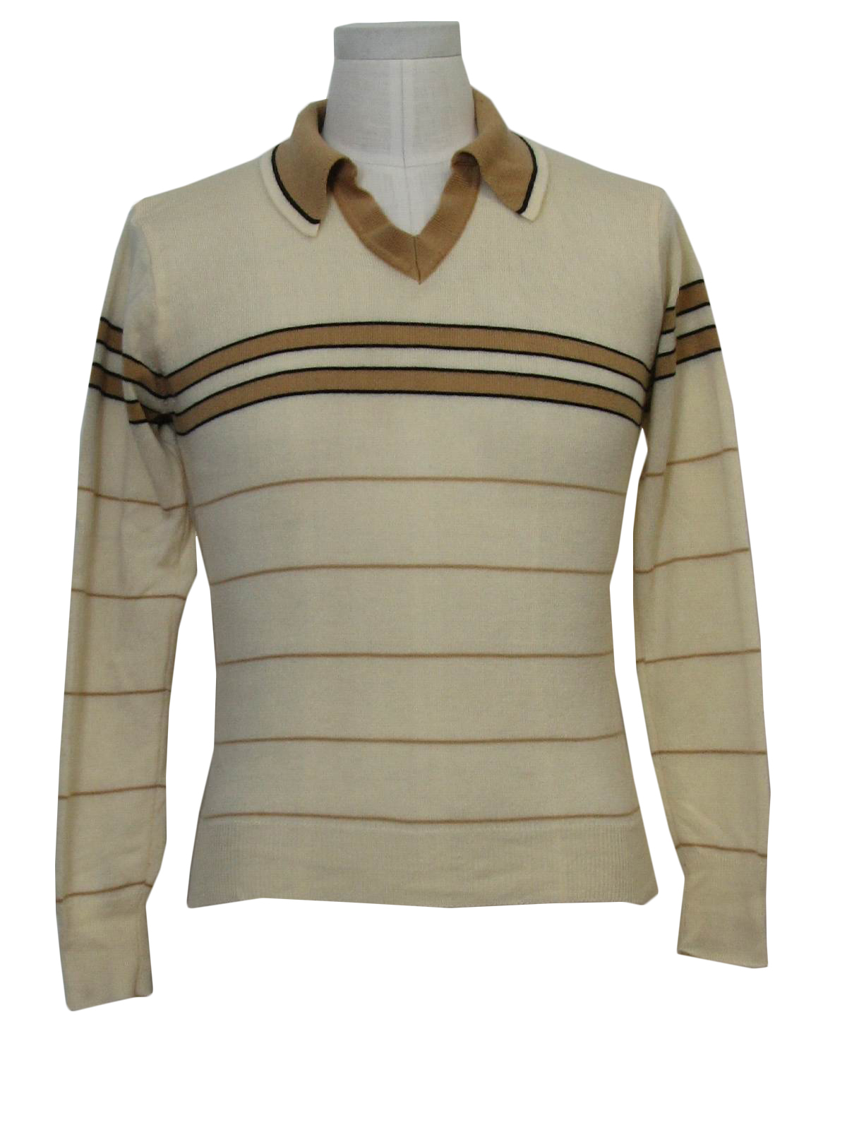 1970s Kennington Knit Shirt: 70s -Kennington- Mens cream