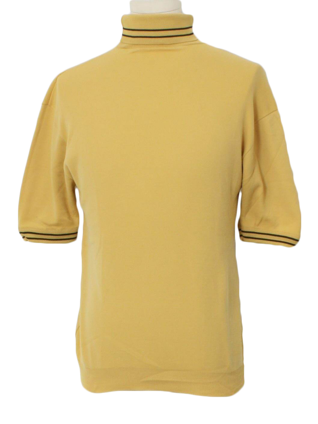 60s Retro Knit Shirt: 60s -Missing Label- Mens dijon cast tan ban lon ...