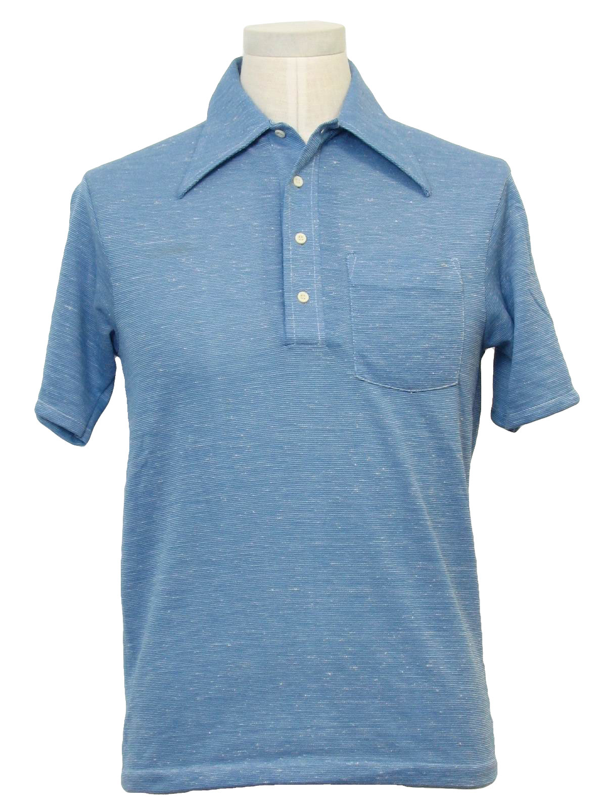 1970's Vintage Wrangler Shirt: 70s -Wrangler- Mens shaded blue and ...