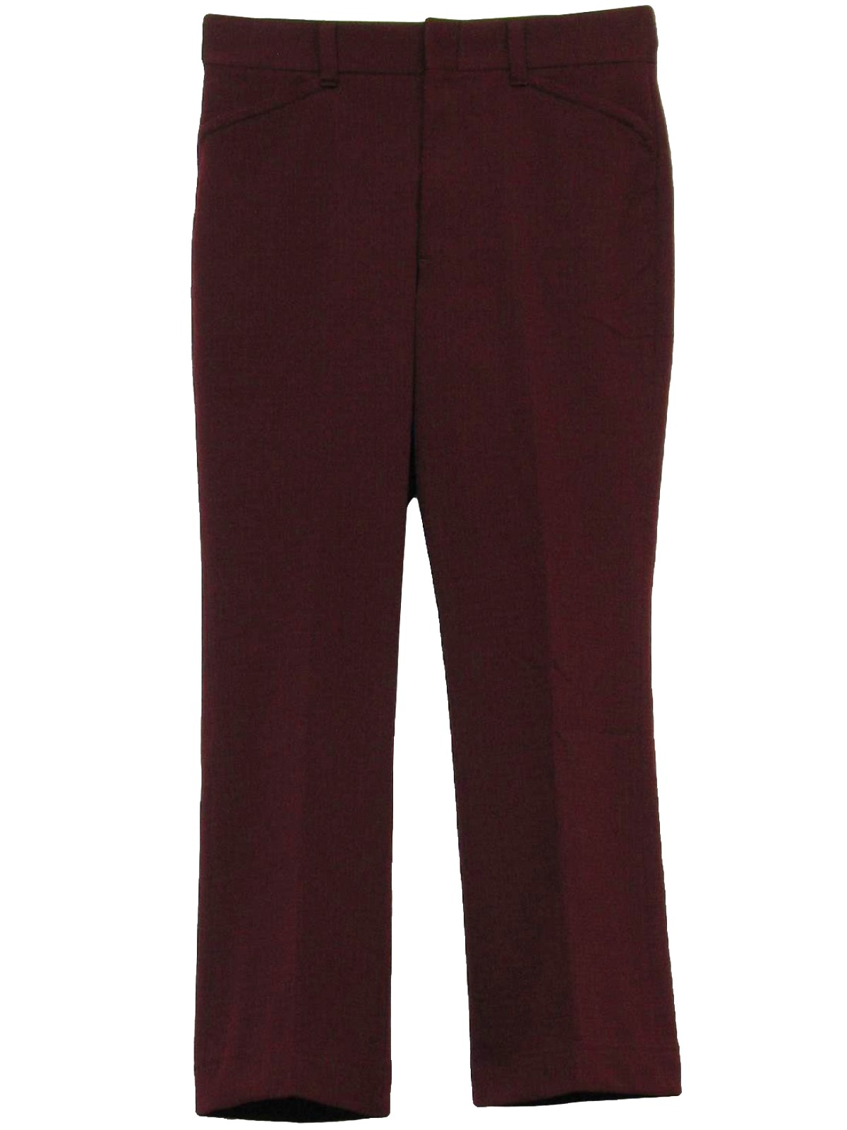 1970's Pants (Farah): 70s -Farah- Mens maroon, plaid textured double ...