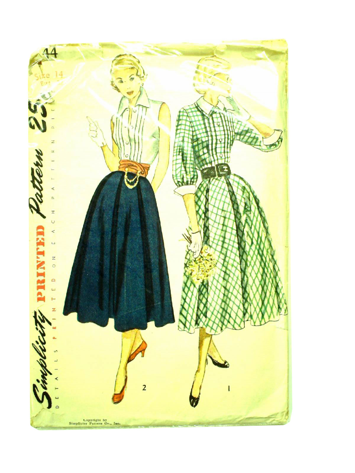 1950's Sewing Pattern: 1950 -Simplicity Pattern No. 3144- Womens sewing ...