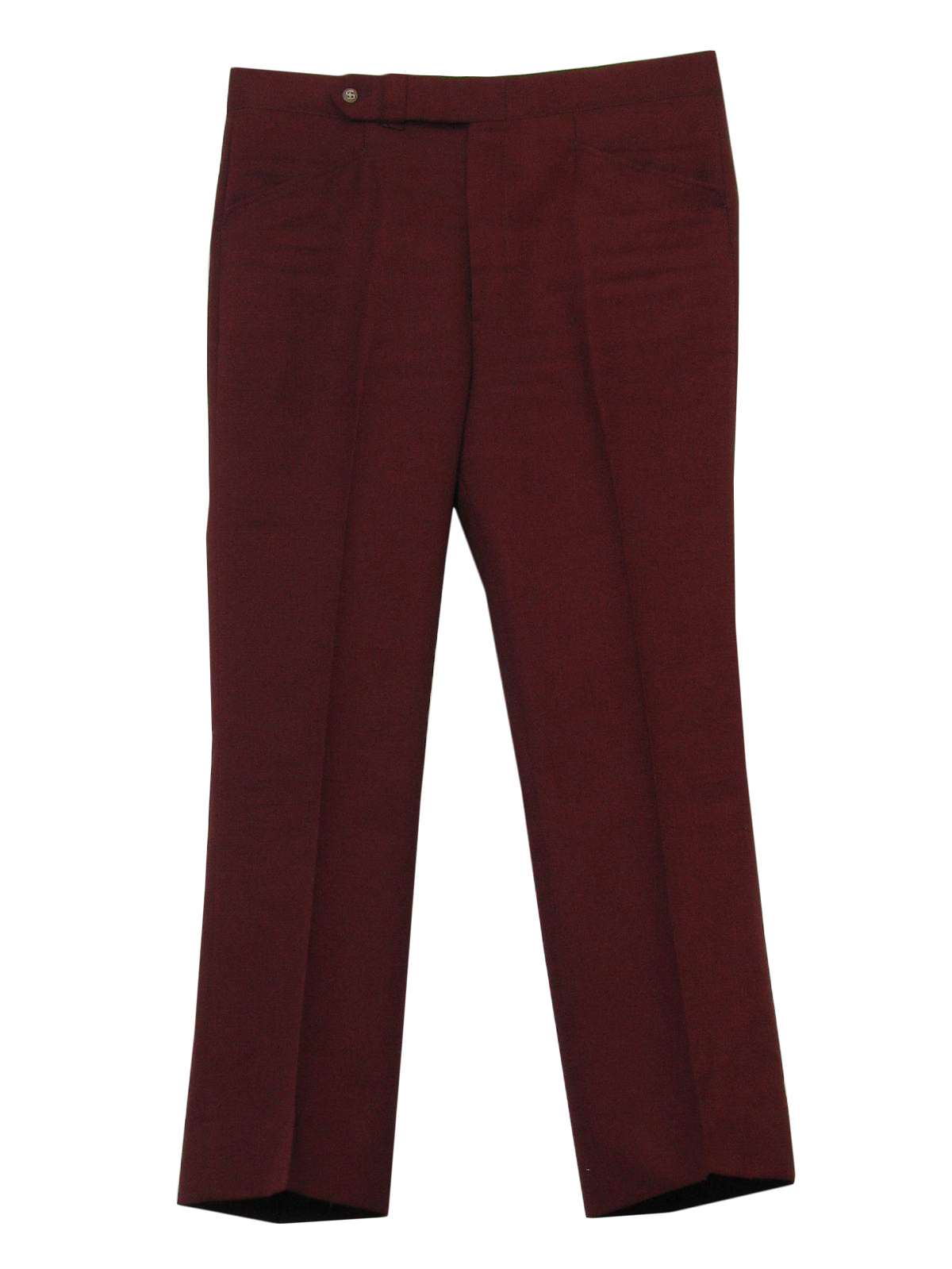 1970's Retro Pants: 70s -Sansabelt- Mens maroon, slightly flared leg ...