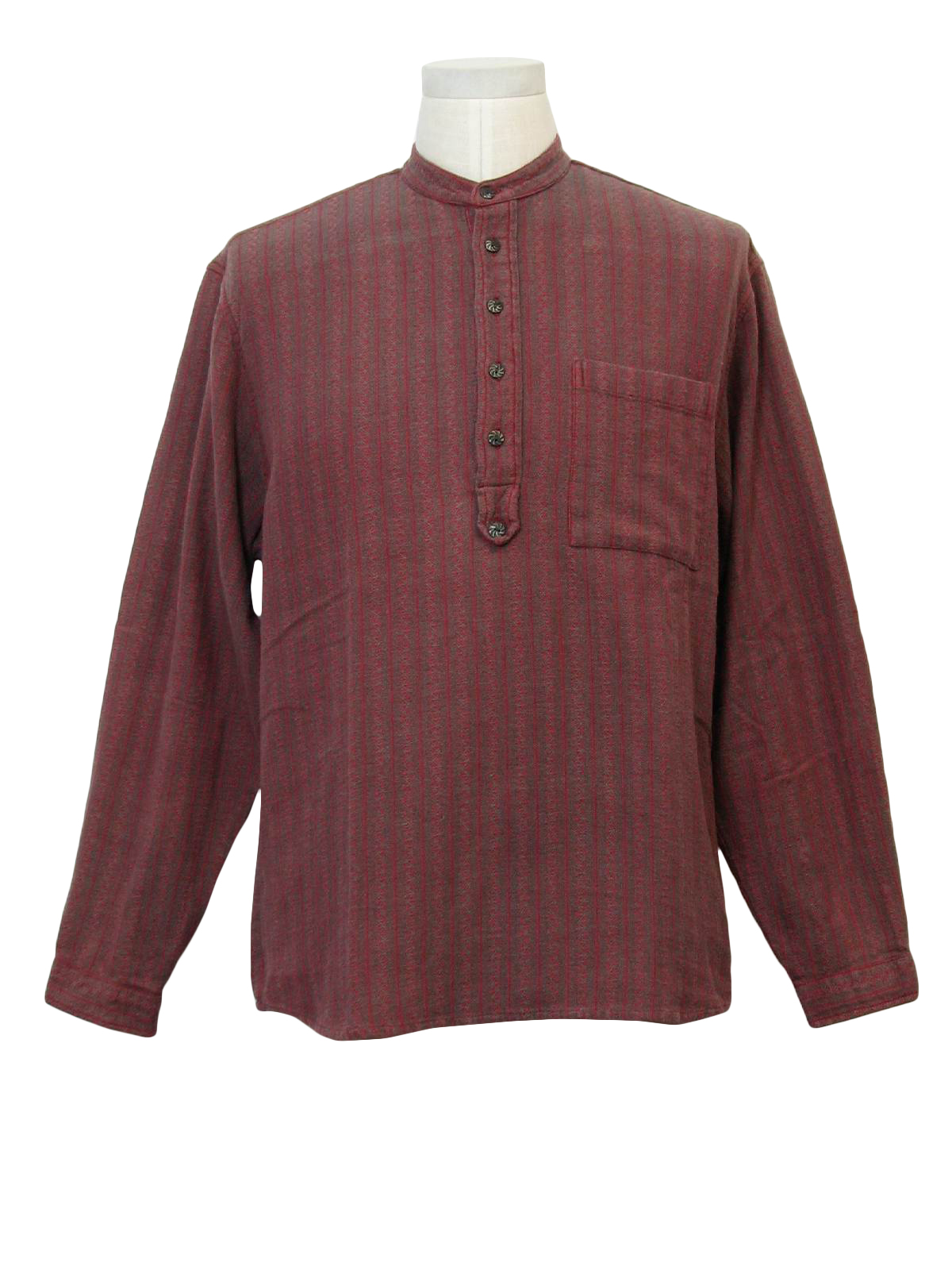 Western Shirt: Pre 1920s Style -Wah Maker- Mens red and taupe striped ...