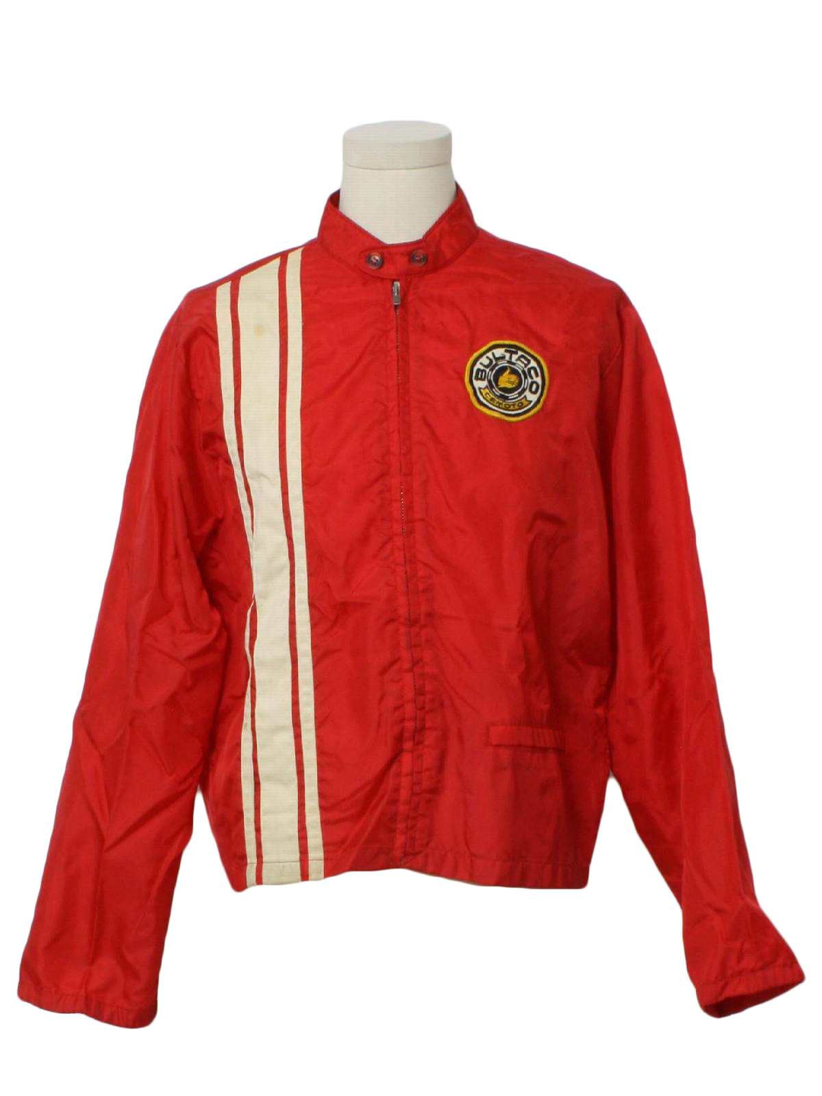 1970's Retro Jacket: 70s -Champion- Mens red background and white nylon ...