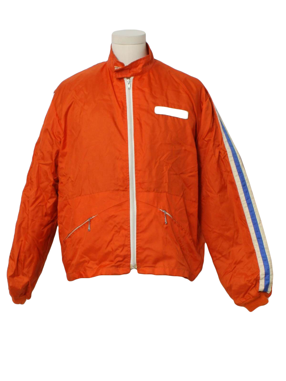 70s Retro Jacket: 70s -Hondaline- Mens rusty orange background, white ...