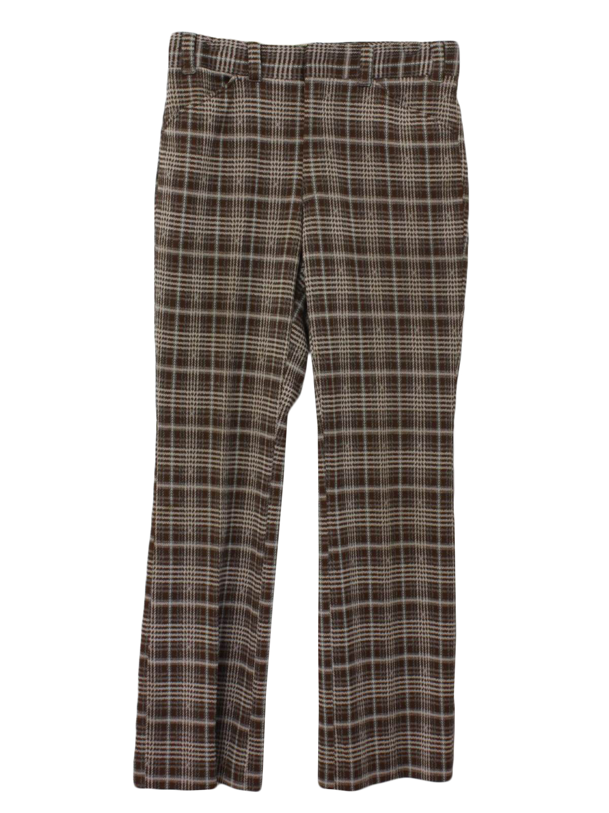 Vintage 1970's Flared Pants / Flares: 70s -Care Label- Mens brown, grey ...
