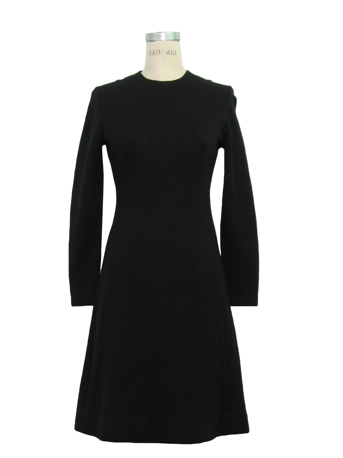 Retro 70s Dress (Gay Gibson) : 70s -Gay Gibson- Womens black mid length ...