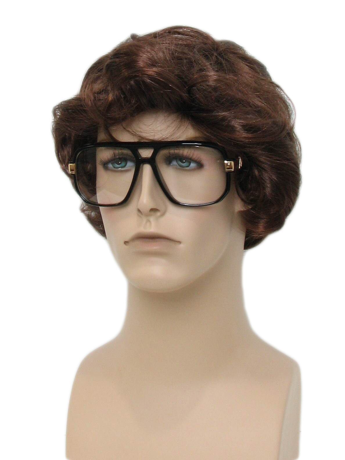 80s Glasses 80s Style Made Recently No Label Mens Rounded Black Plastic Thick Rimmed Clear 