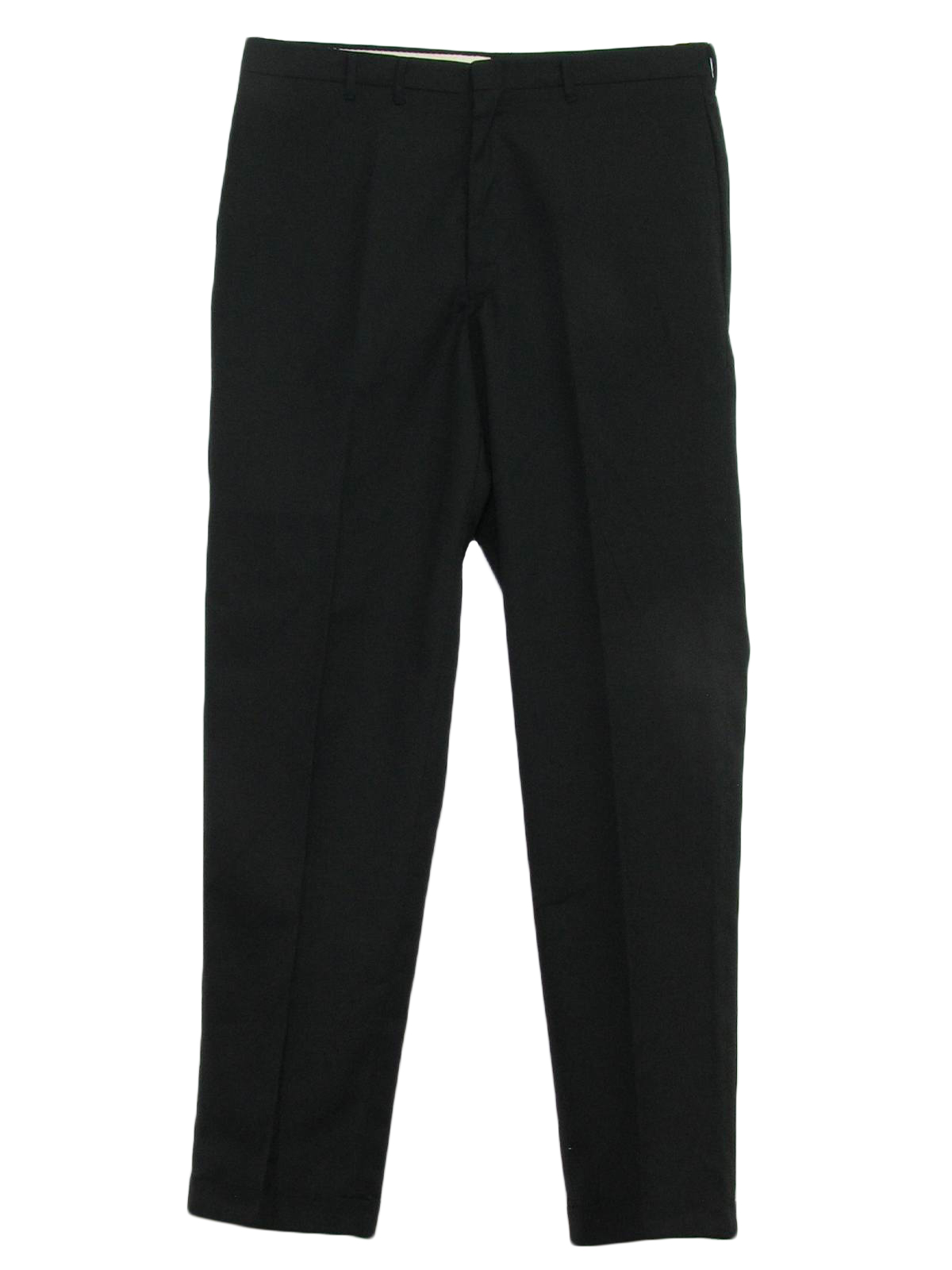 60s Retro Pants: 60s -Dickies- Mens black cotton blend high waist mod ...