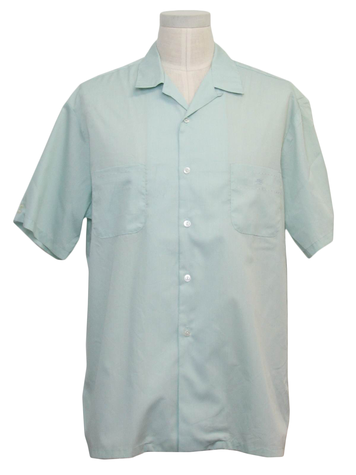 80's Royal Air Shirt: 80s -Royal Air- Mens light blue polyester and ...