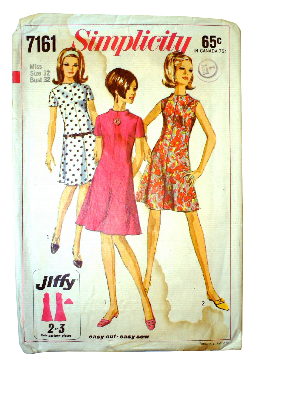 1960s Vintage Sewing Pattern 1967 Simplicity Pattern No 7161 Womens Sewing Pattern For 5344