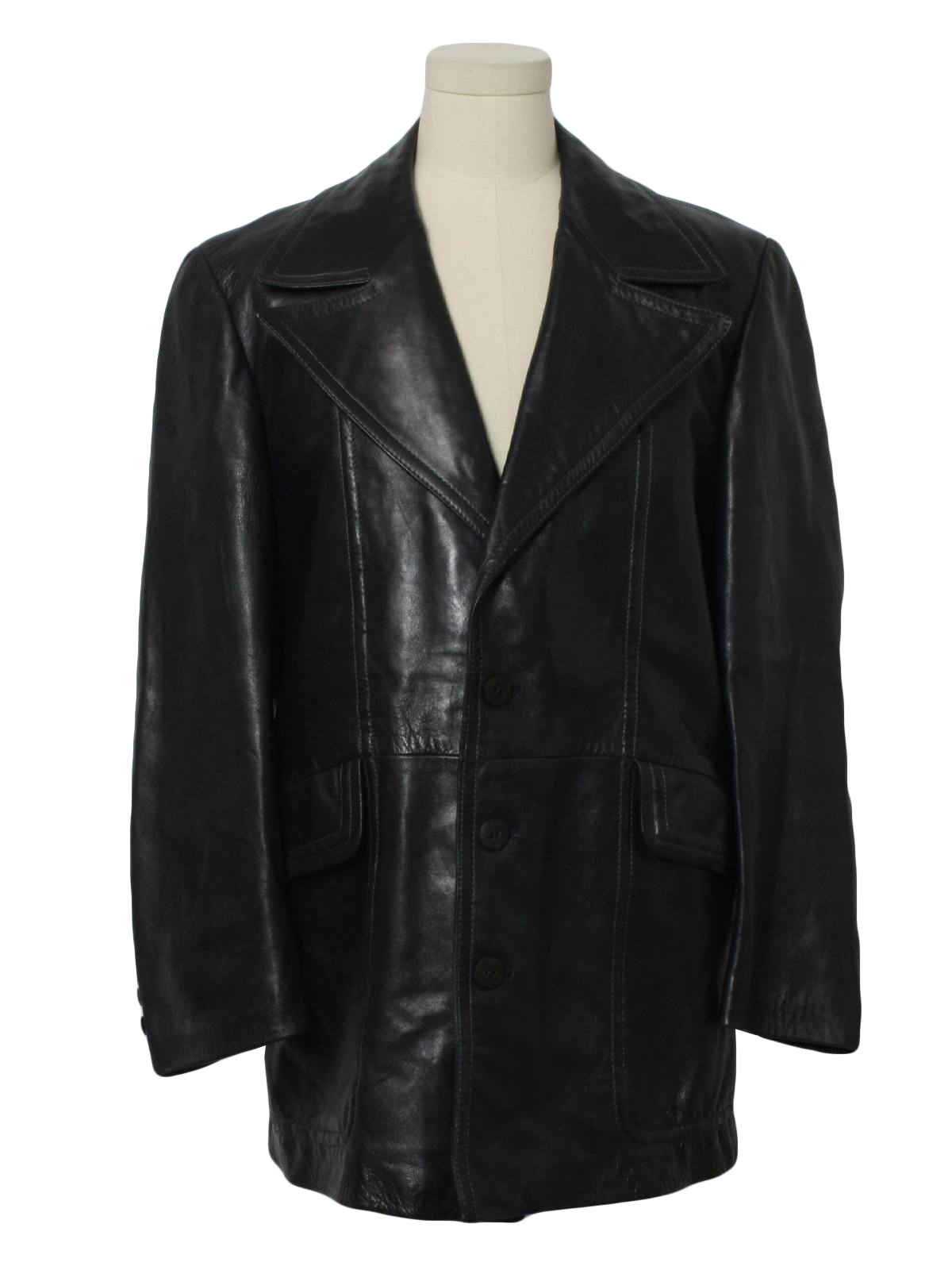 Retro 1970's Leather Jacket (Cortefiel) : 70s -Cortefiel- Mens dark ...