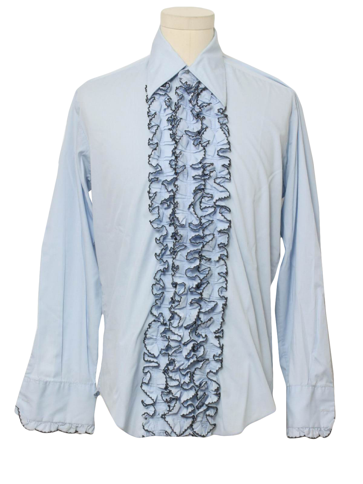 1970's Retro Shirt: 70s -After Six- Mens light sky blue, longsleeve ...