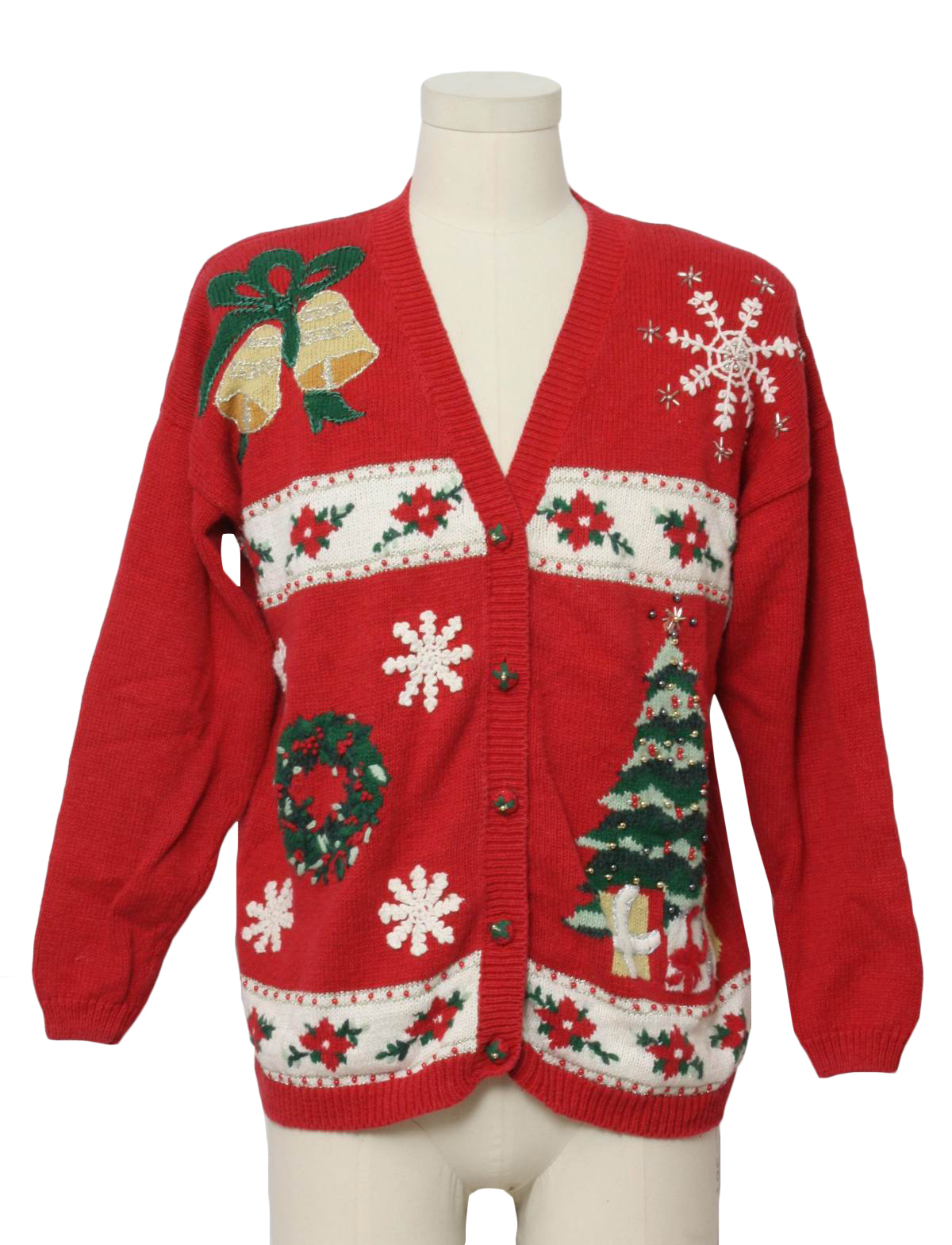 Ugly Christmas Cardigan Sweater: retro look -Carly St. Claire- Unisex ...