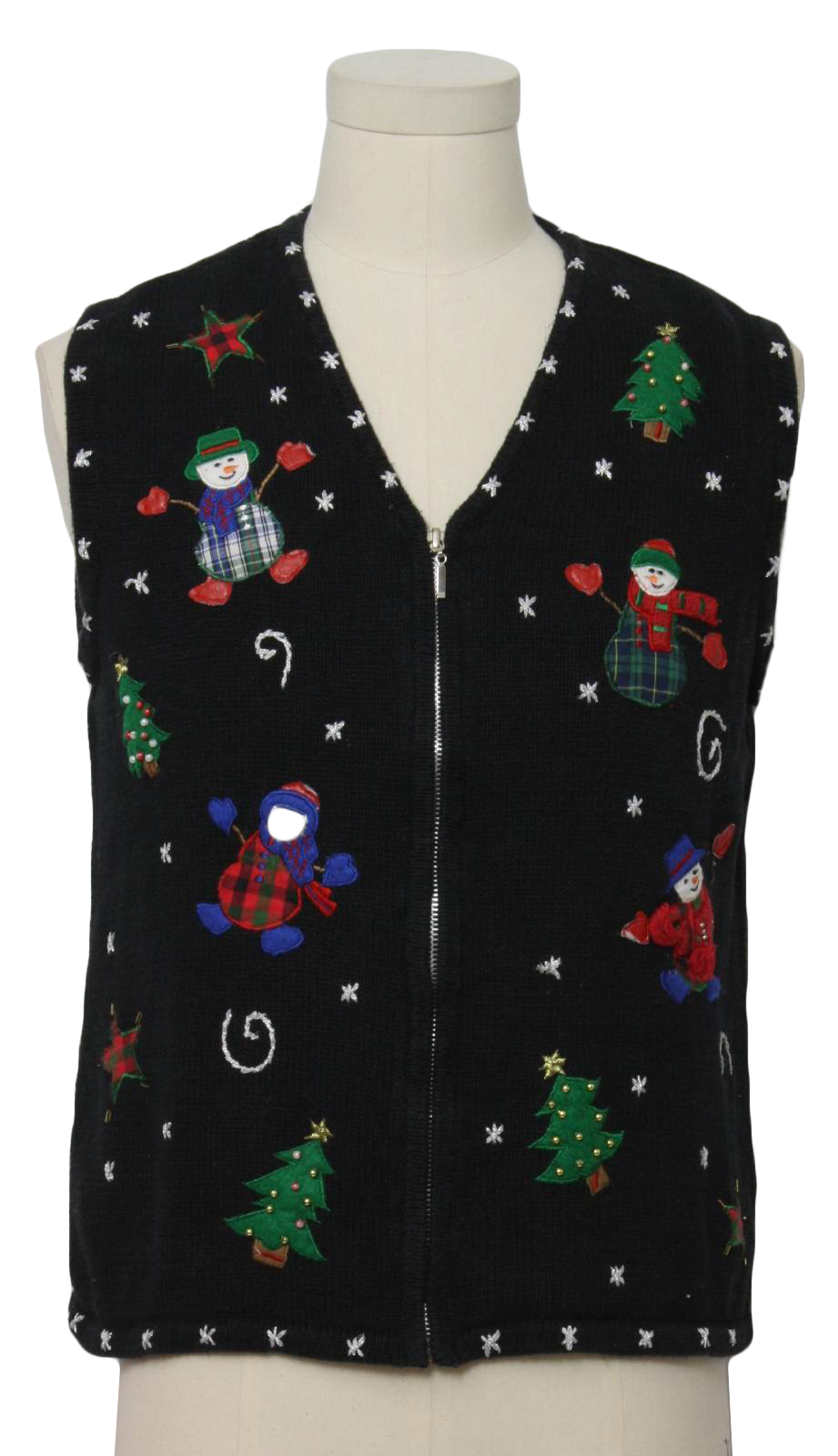 Womens Ugly Christmas Sweater Vest: -Cappagallo - Womens Black ...