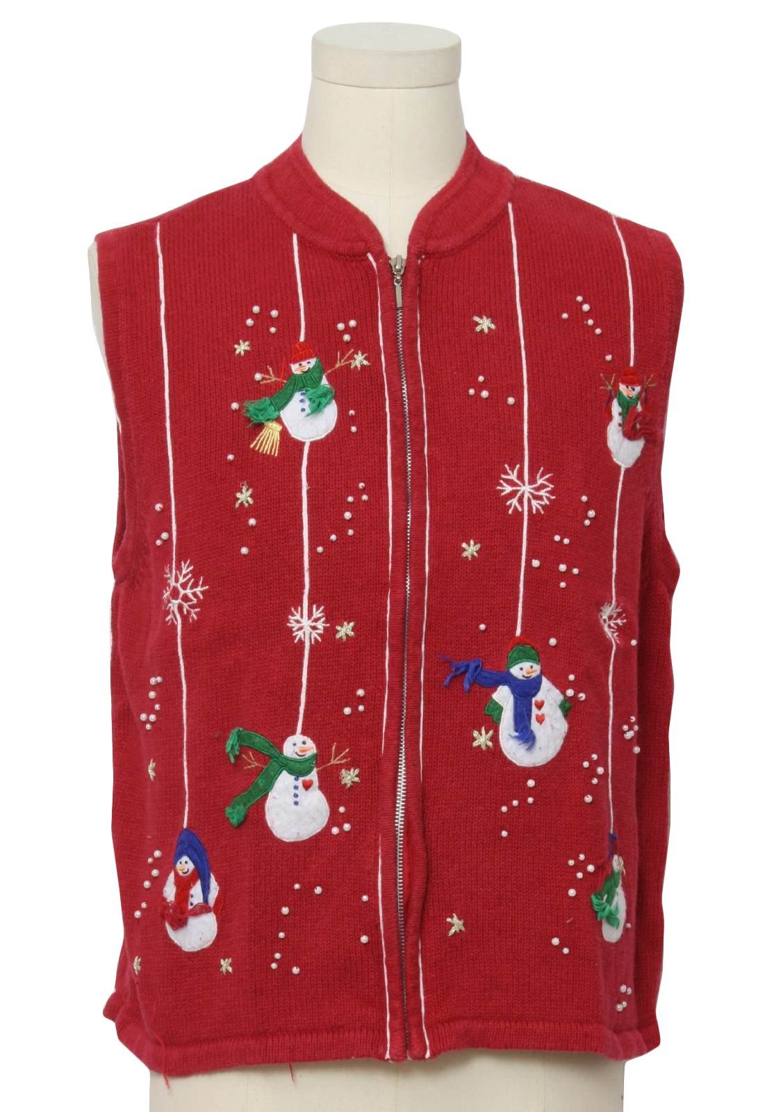 Womens Ugly Christmas Sweater Vest: -Cappagallo- Womens Red background ...