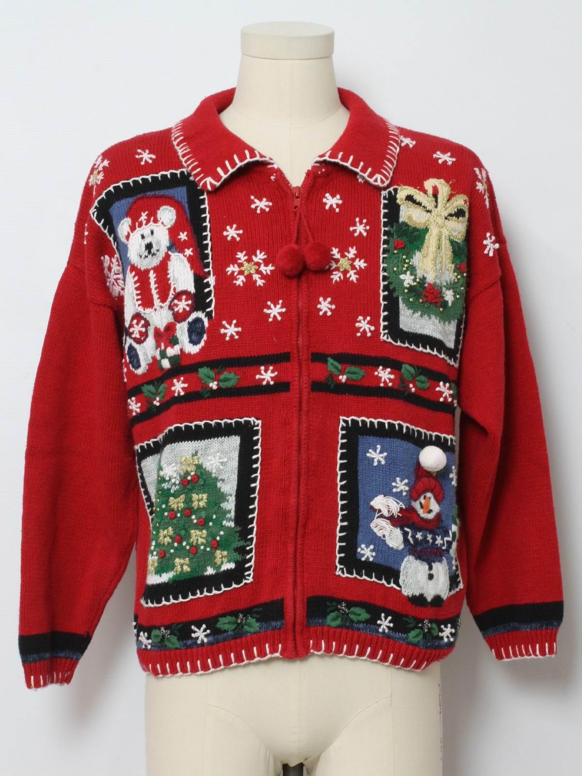 Ugly Christmas Sweater: -Tiara International- Unisex red background