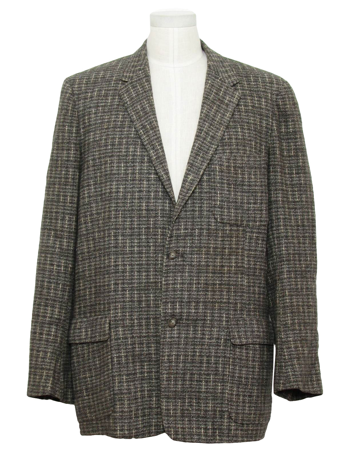 Penneys Fifties Vintage Jacket: 50s -Penneys- Mens cream charcoal gray ...