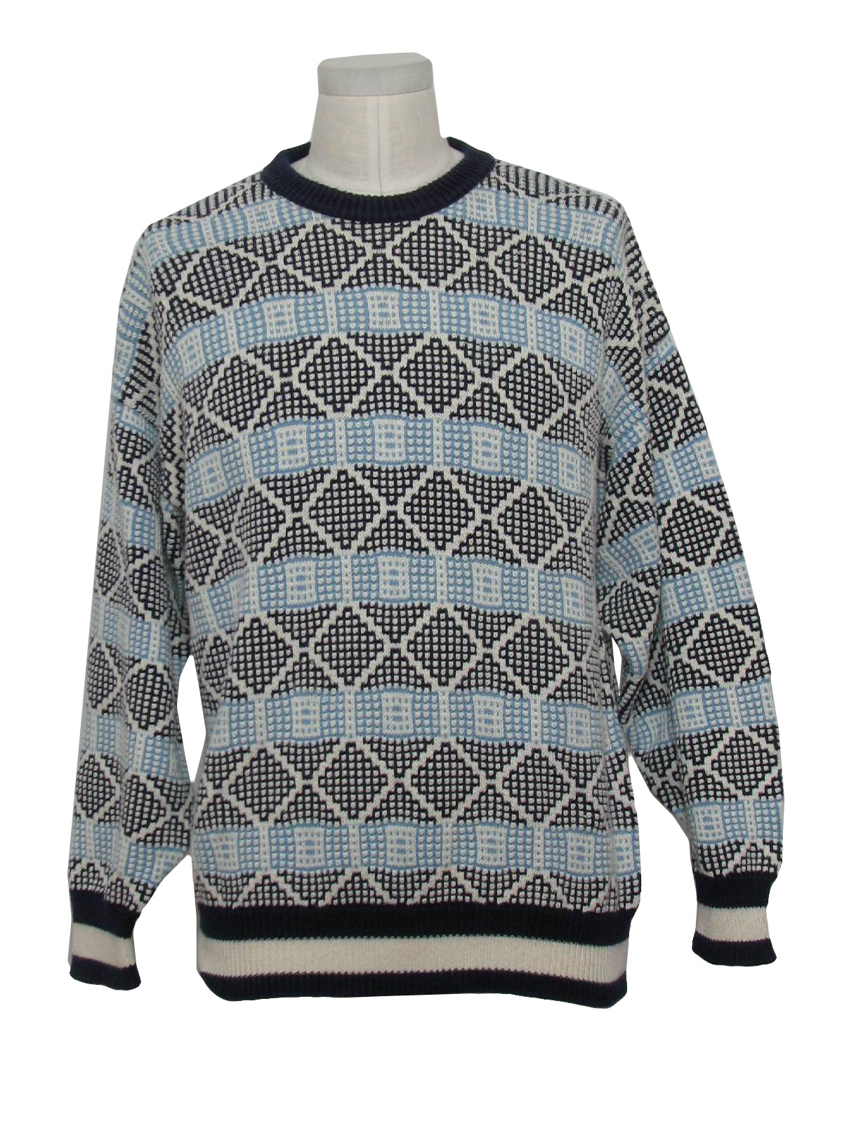 Retro 1980's Sweater (417 Van Heusen) : 80s -417 Van Heusen- Mens white ...