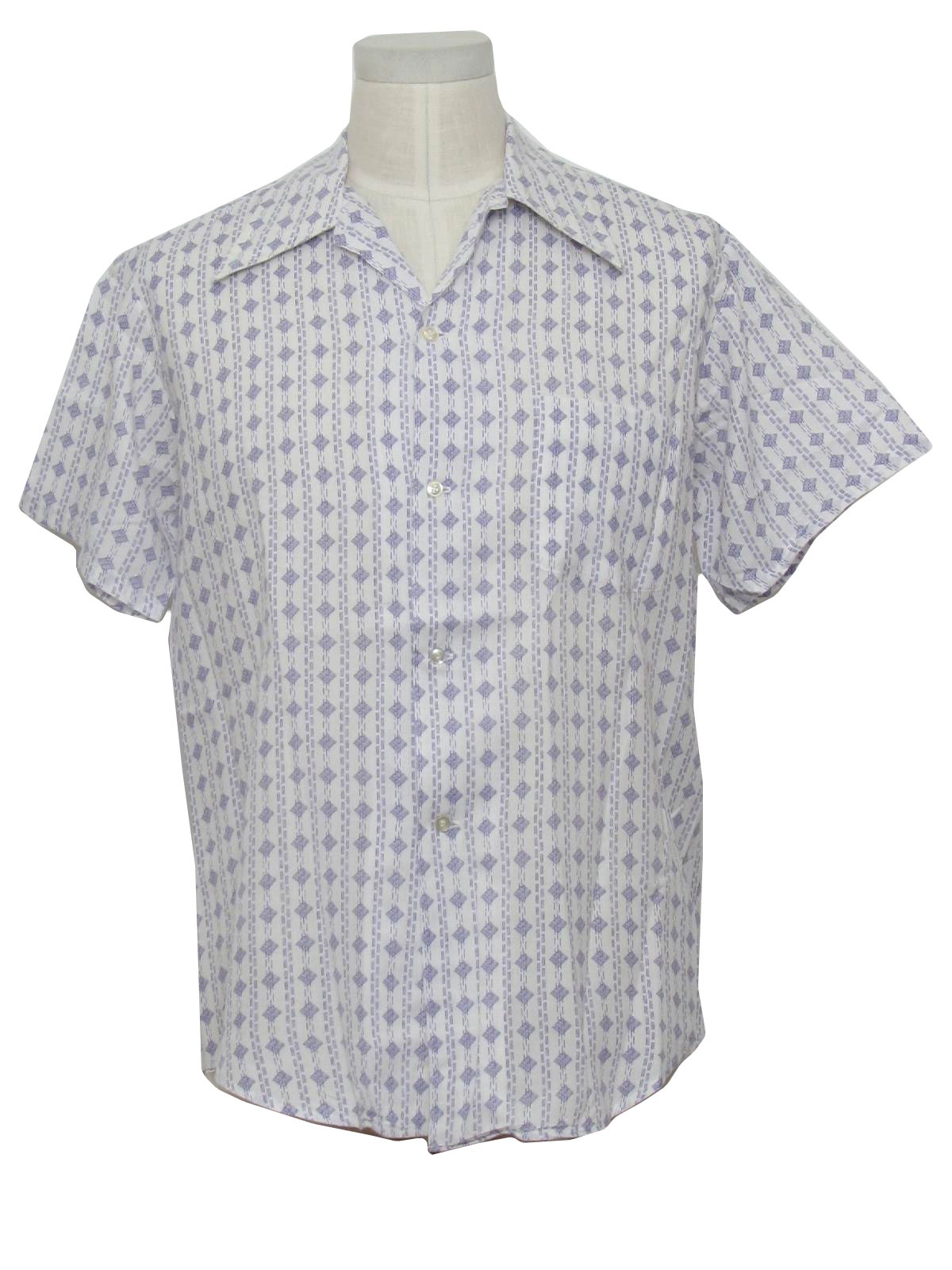 1960s K Mart Shirt: Late 60s -K Mart- Mens white background,blue ...