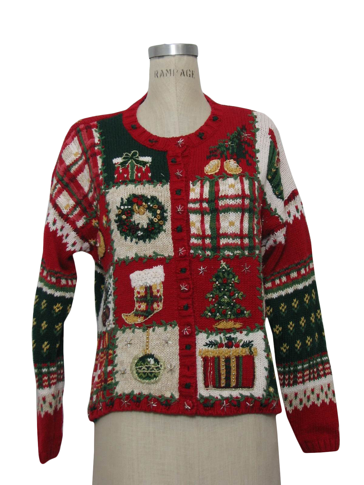 Womens Ugly Christmas Sweater: -Heirloom Collectibles- Womens red ...