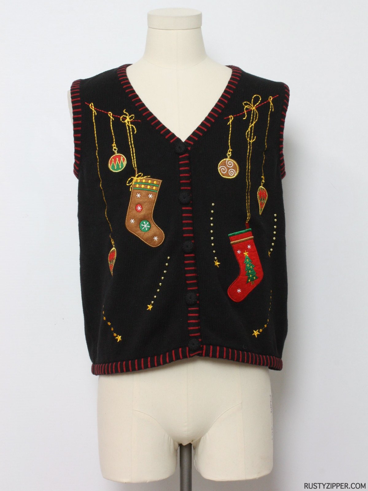 Womens Ugly Christmas Sweater Vest: -Holiday Editions- Womens black ...