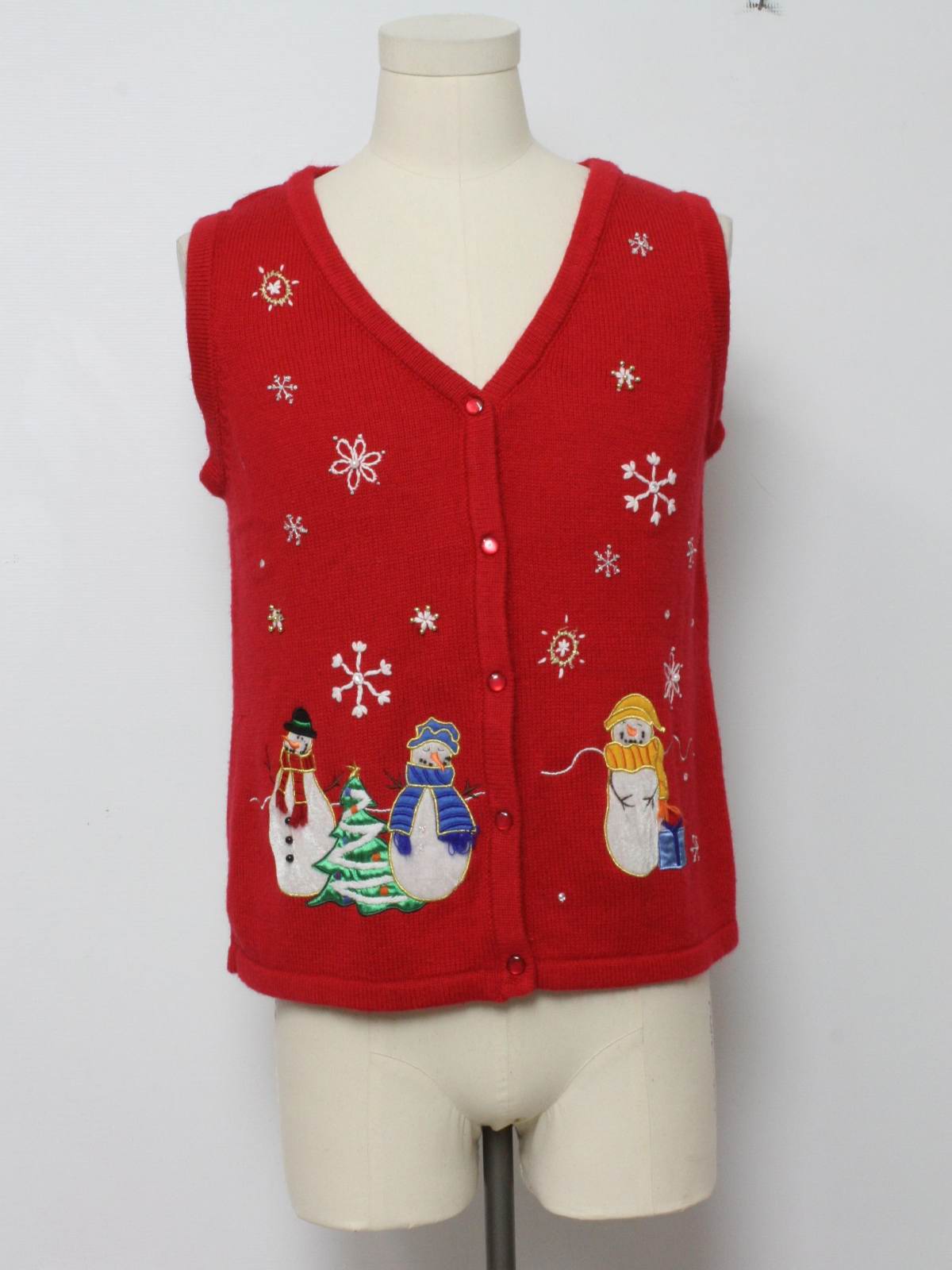 Womens Ugly Christmas Sweater Vest: -Care Label Only- Womens red ...