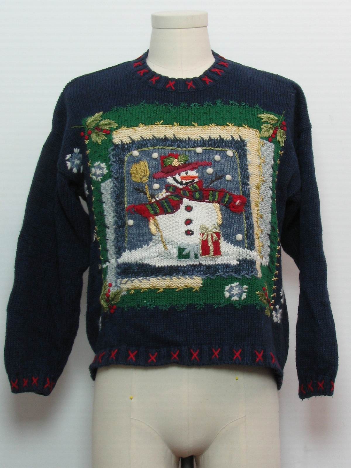 Womens Ugly Christmas Sweater: -Casual Corner Annex- Womens blue ...