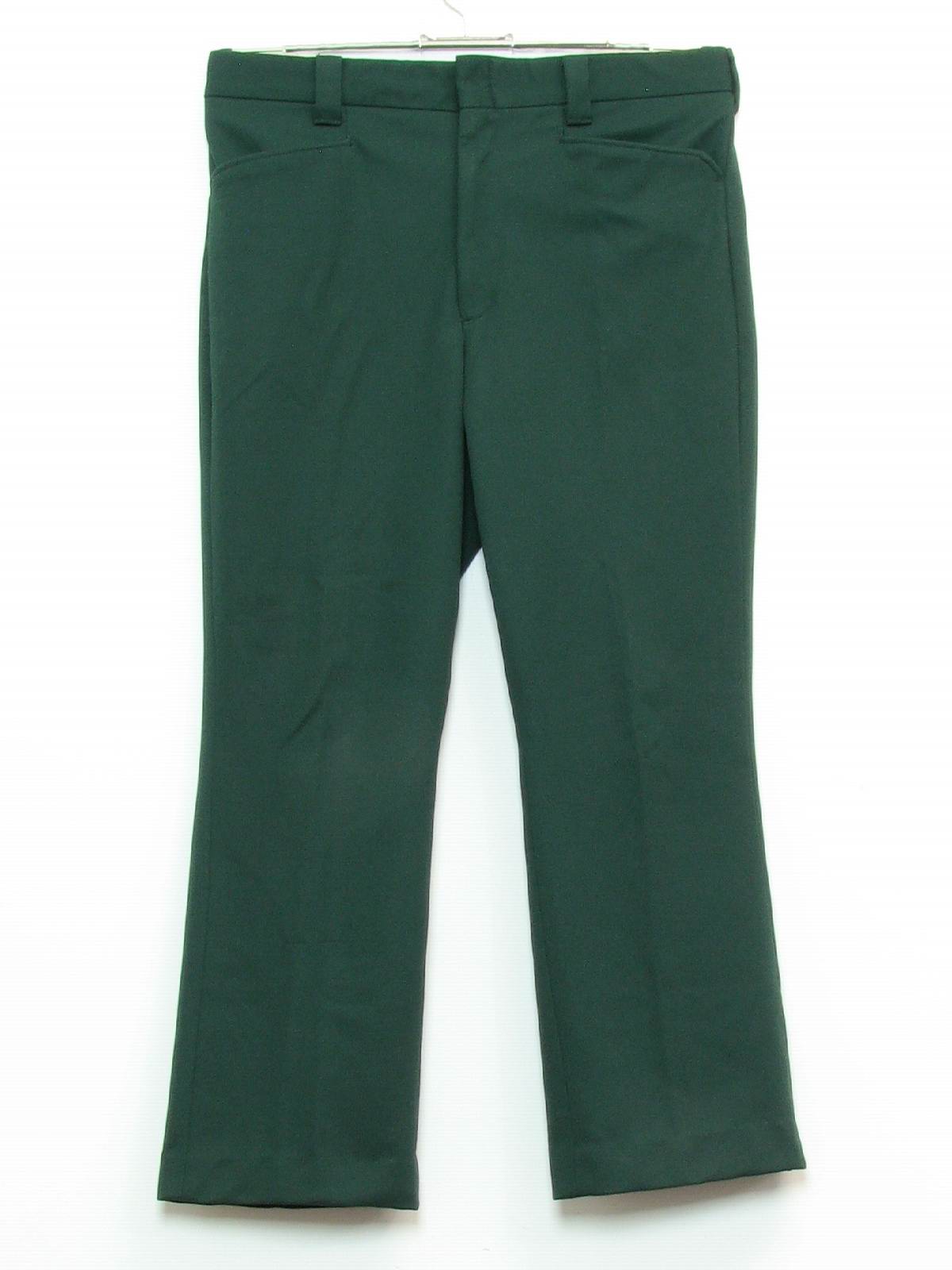 70's Vintage Flared Pants / Flares: 70s -Mr Levis- Mens dark pine green ...