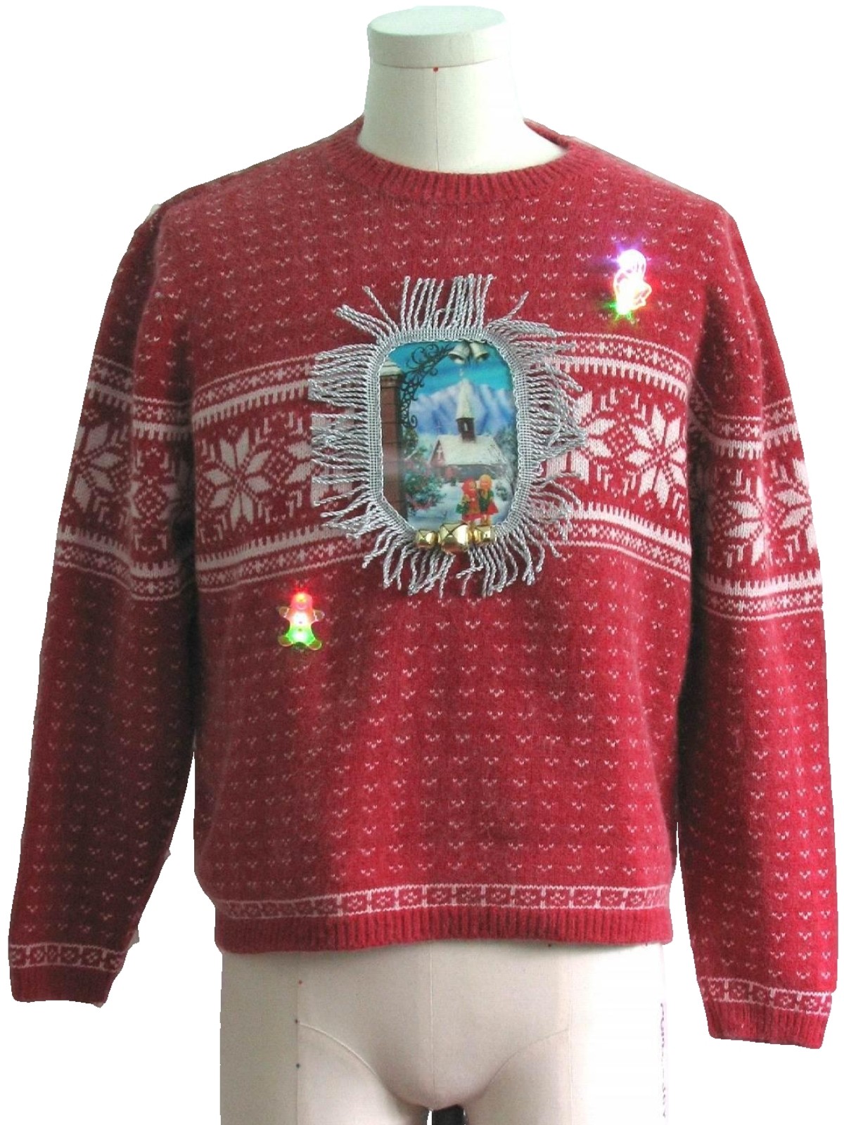 Hand Embellished Ugly Christmas Sweater: -Croft and Barrow- Unisex red ...