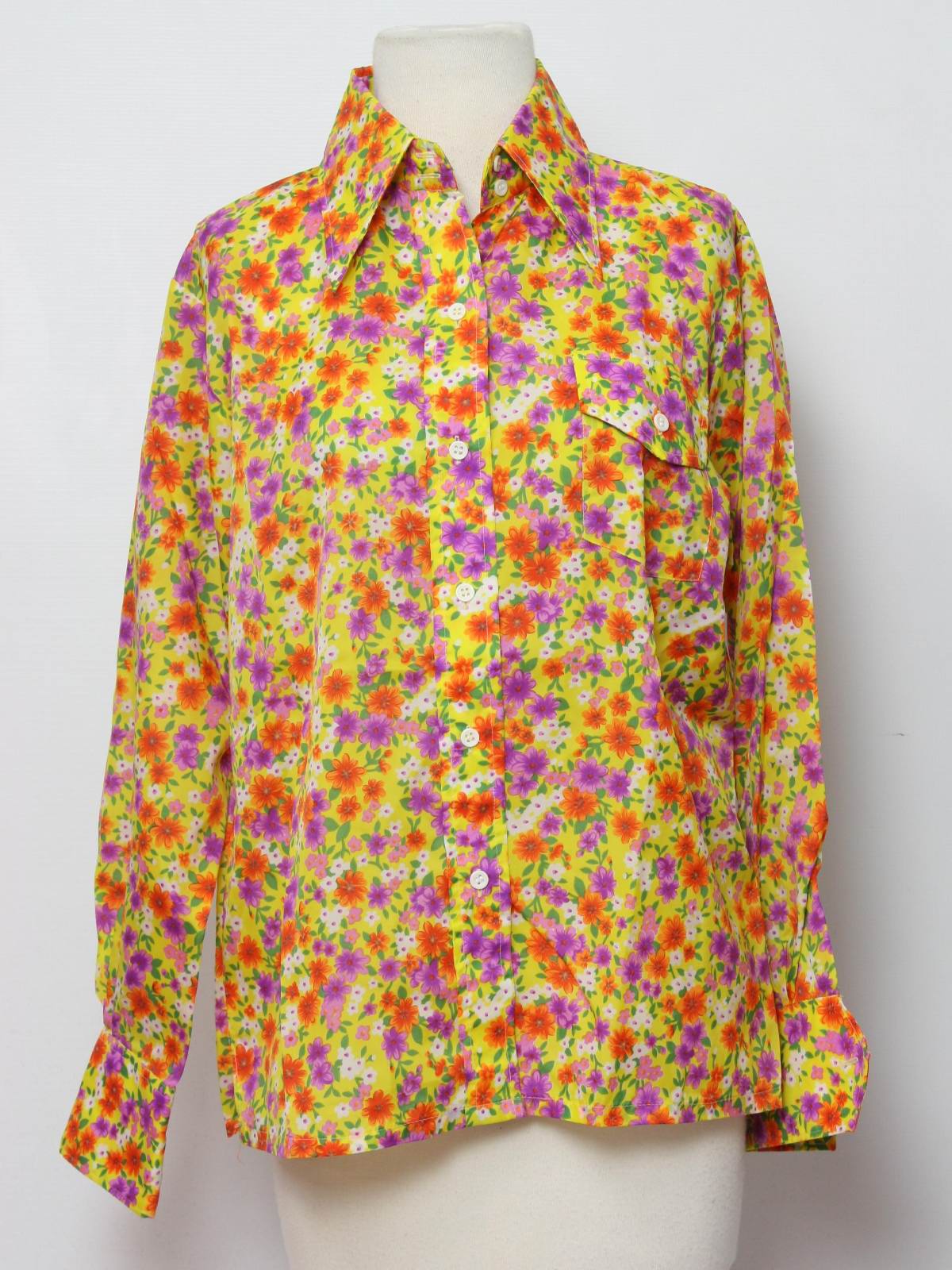 Seventies SKYR Print Disco Shirt: 70s -SKYR- Womens sunshine yellow ...