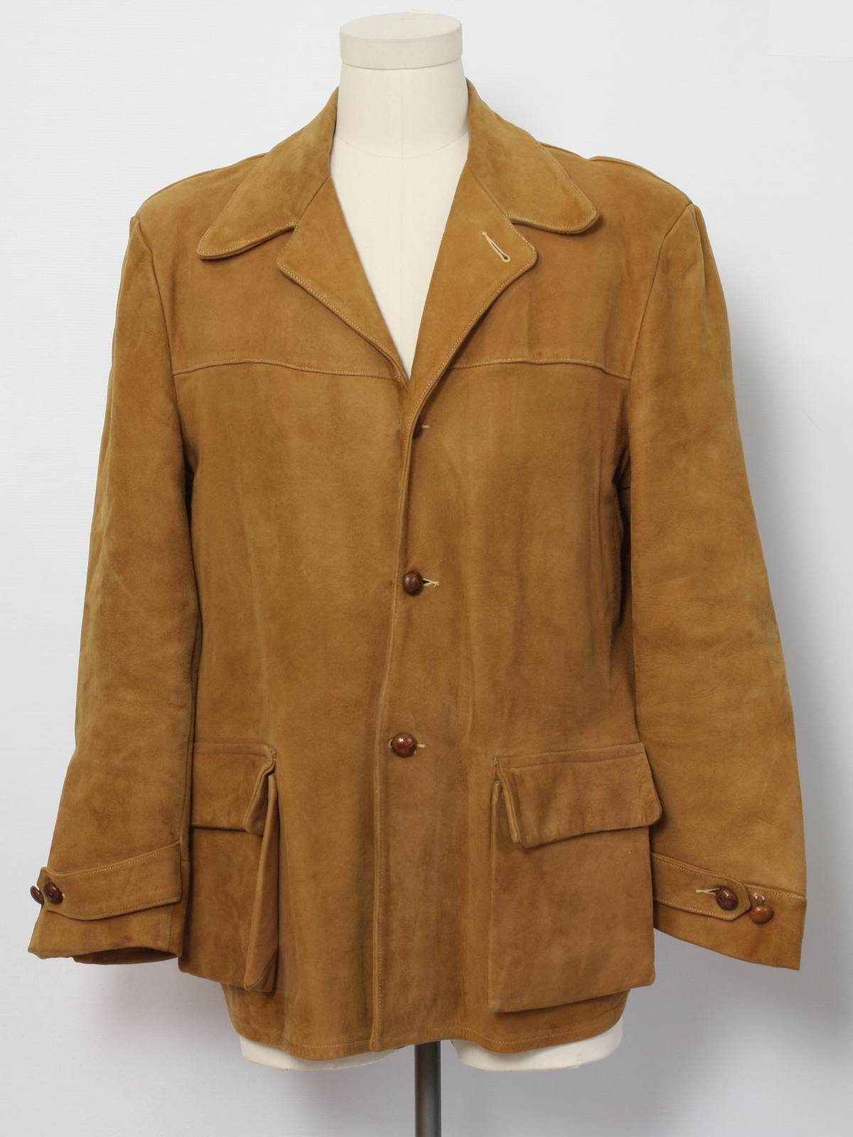 1950's Retro Leather Jacket: 50s -Californian- Mens tan soft suede ...