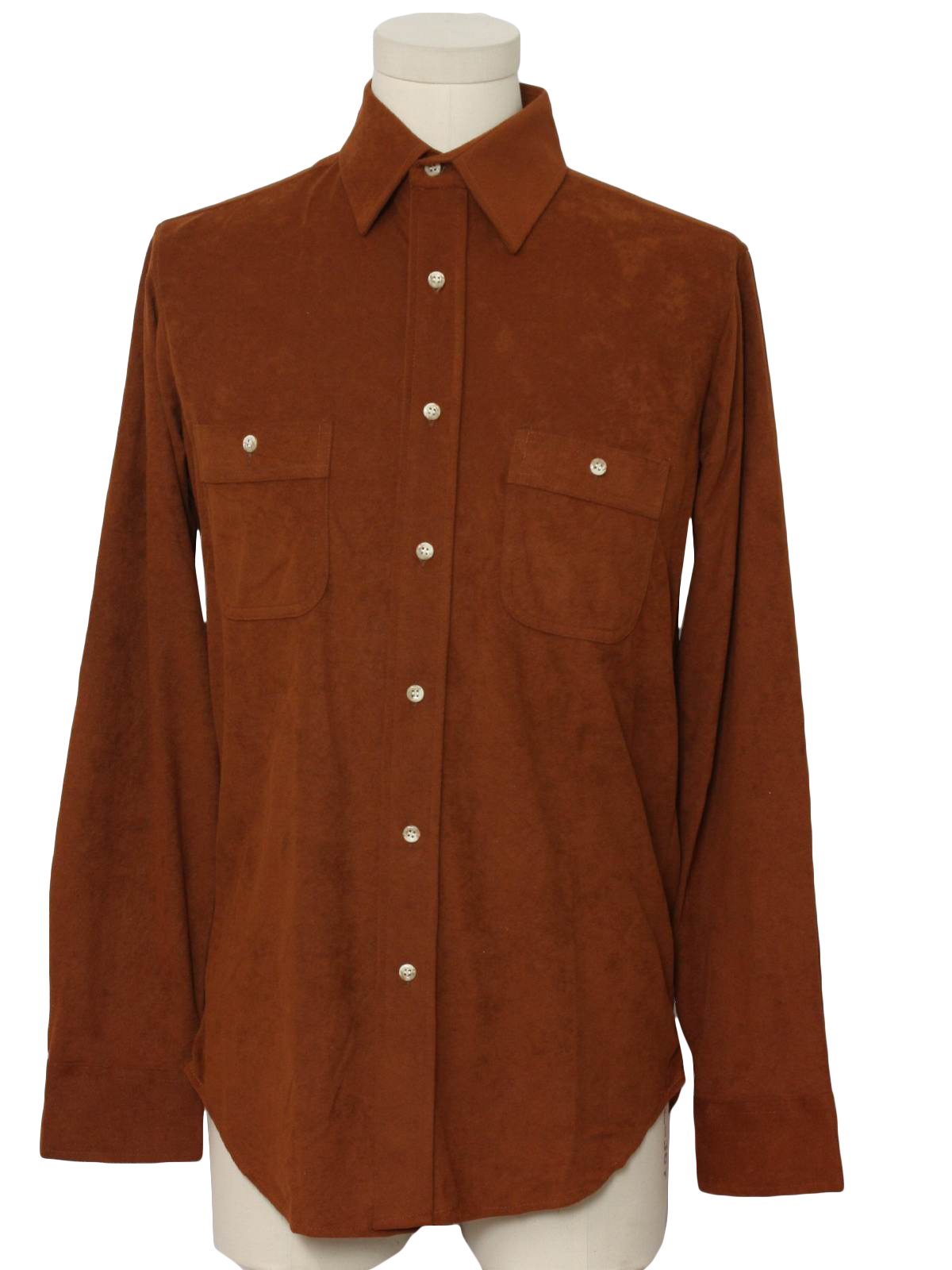 70s Shirt (FieldMaster): 70s -FieldMaster- Mens cinnamon brown ...