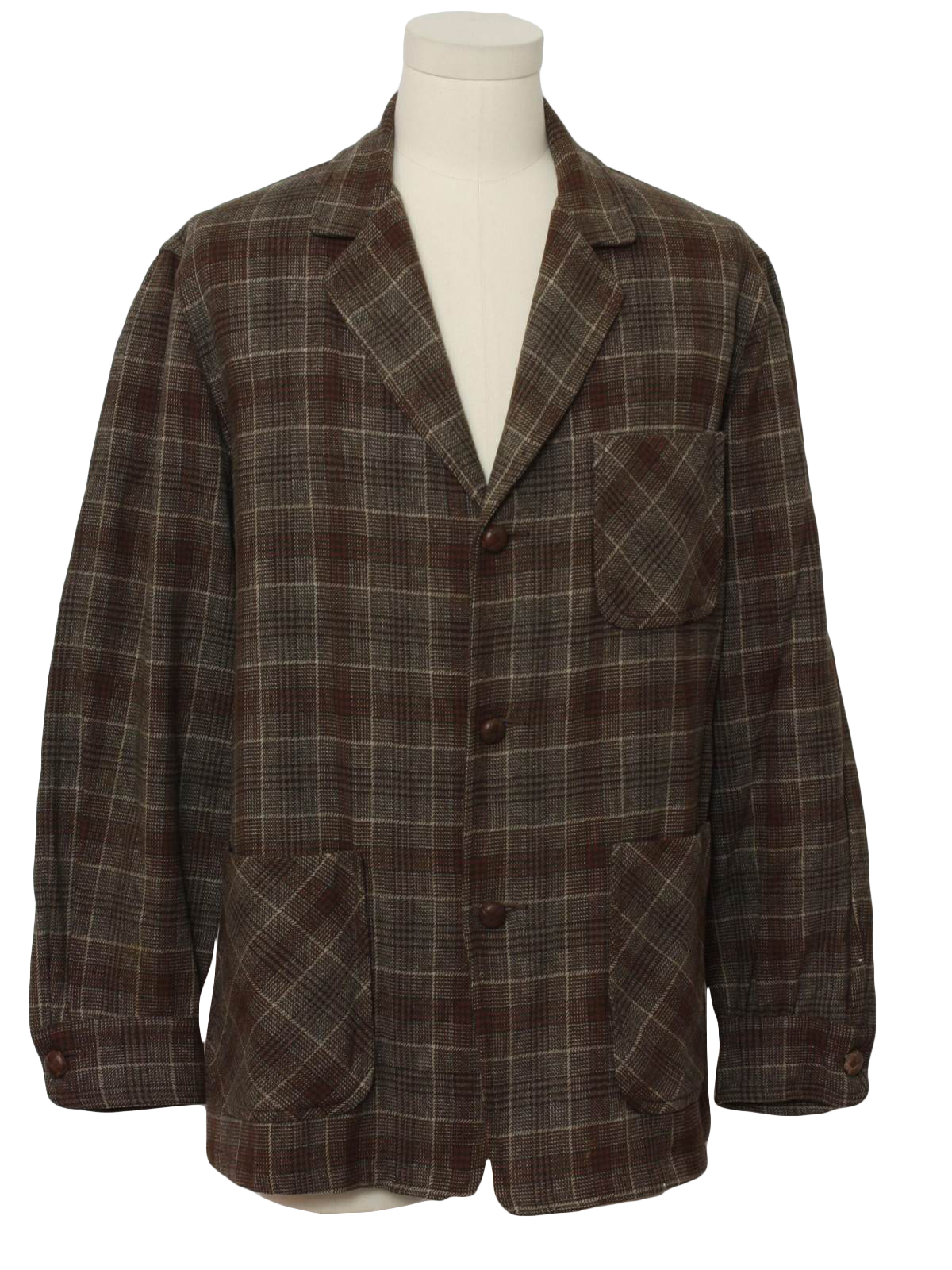 60's Pendleton Jacket: 60s -Pendleton- Mens rust, cream and taupe, wool ...