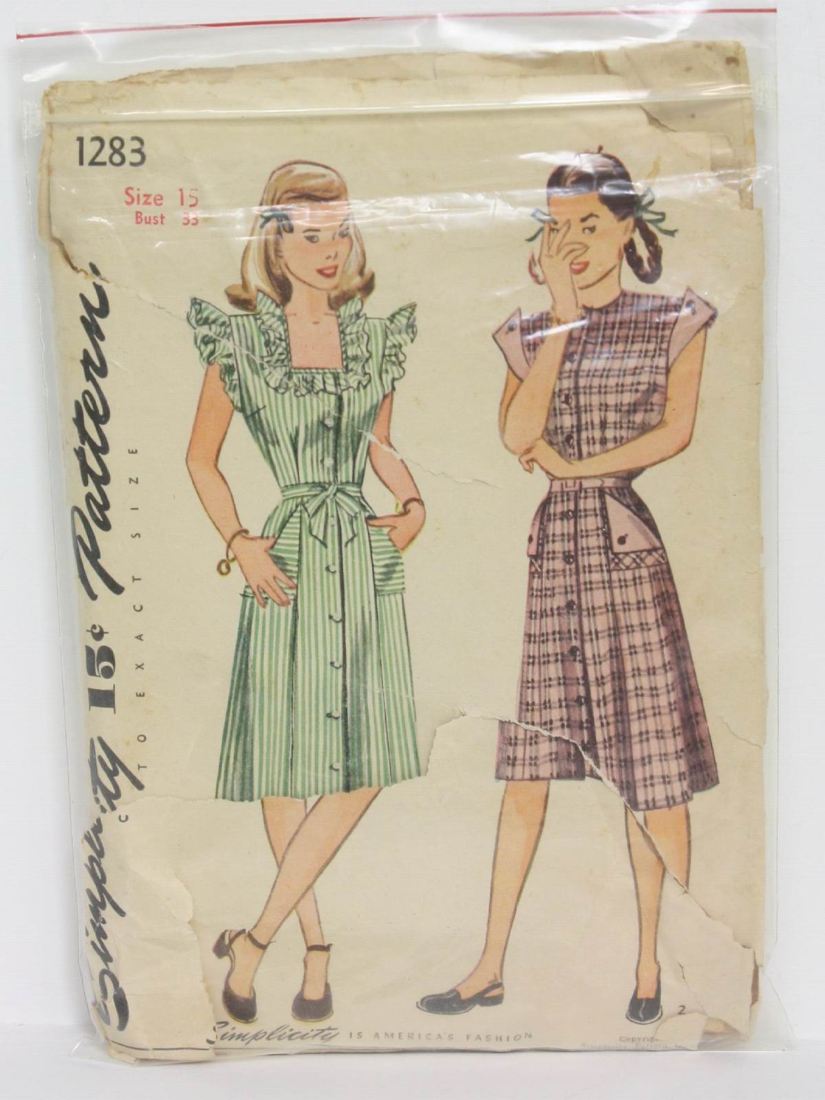 1940's Retro Sewing Pattern: 40s -Simplicity Pattern No.1283