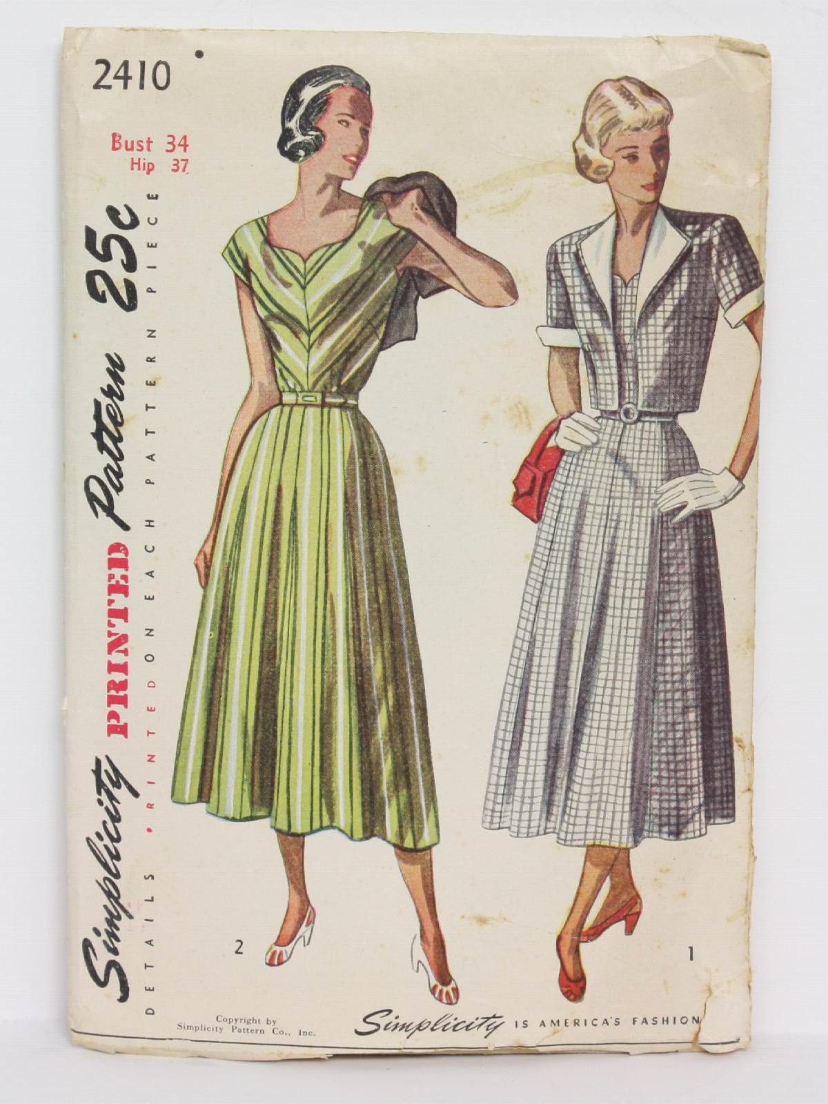 1940's Vintage Simplicity Pattern No.2410 Sewing Pattern: 40s ...