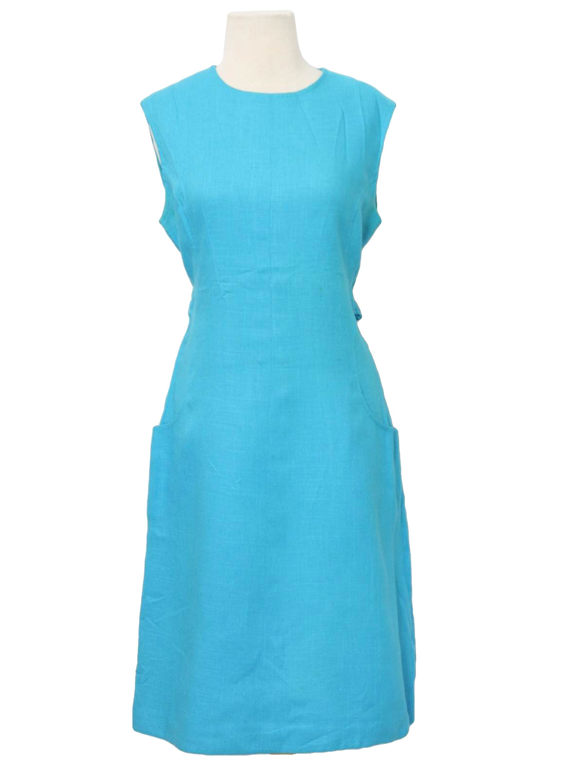 70's Carlye Dress: Early 70s -Carlye- Womens seam foam blue background ...