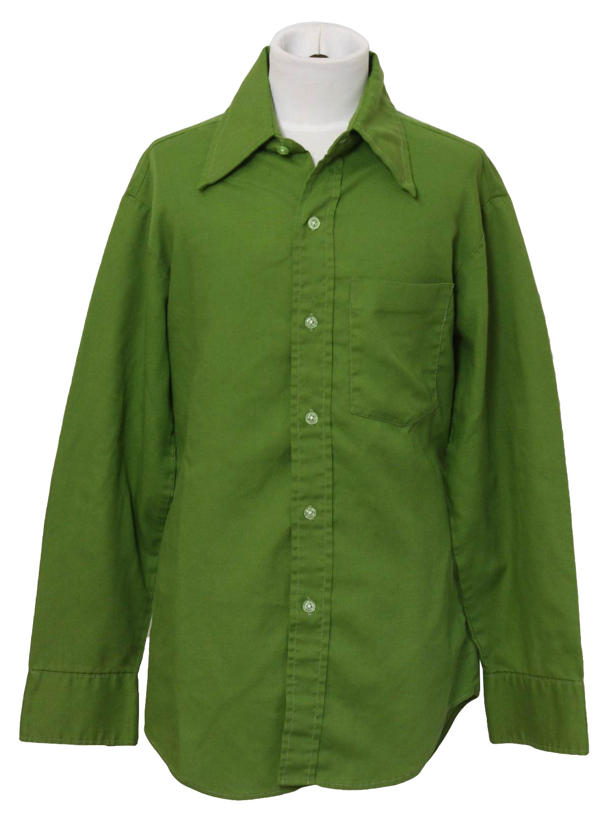 Vintage Missing Label 1960s Shirt: Late 60s -Missing Label- Mens moss ...