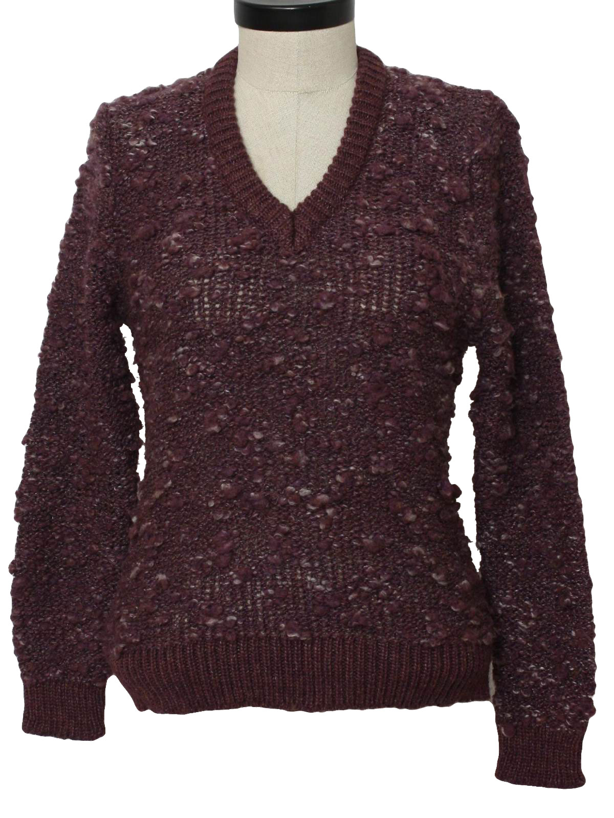 Rochelle 1970s Vintage Sweater: 70s -Rochelle- Womens shades of plum ...